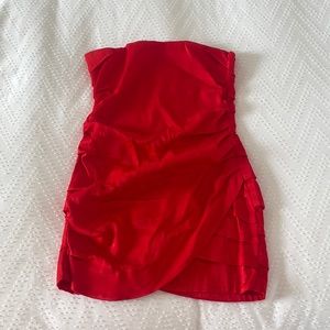 Red mini dress